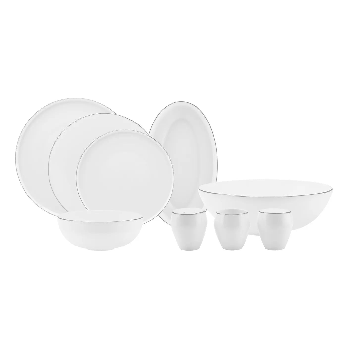 Karaca Streamline Meridian Platinum Dinner Set 59 Piece for 12 Person