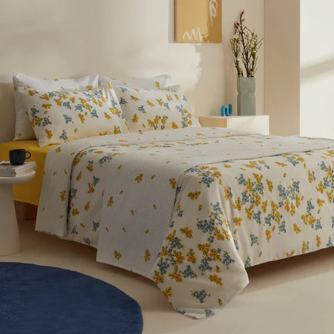 Sarah Anderson Morsey Dekbedovertrekset Dubbelbed Gewatteerd Geel