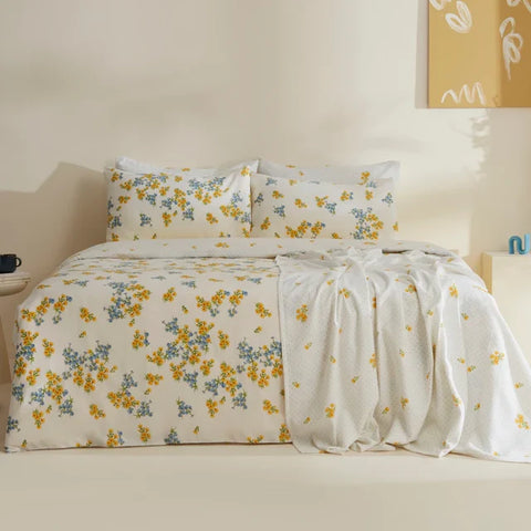 Sarah Anderson Morsey Dekbedovertrekset Dubbelbed Gewatteerd Geel