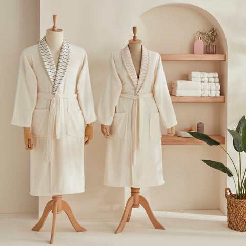 Karaca Home Dena 100% Katoenen Familie Badkamer Set Offwhite