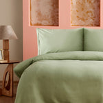 Karaca Home Alia 100% Katoenen Dubbele Sprei Set Met Ruche Salie