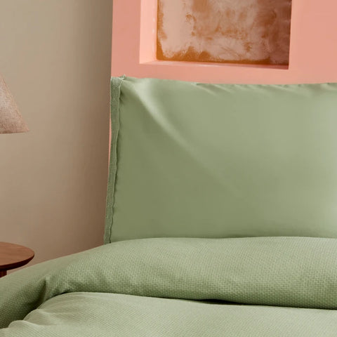 Karaca Home Alia 100% Cotton Frilled Double Bedspread Set Sage
 