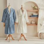 Karaca Home Nita 100% Katoenen Familie Badset Blauw-Crème