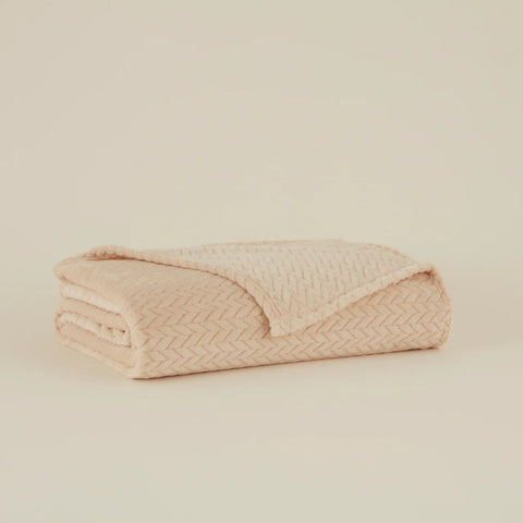 Karaca Leaves Ecru Welsoft TV Deken 130x150 cm