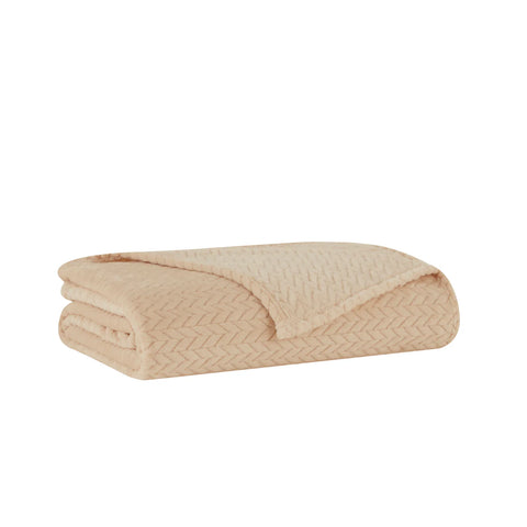 Karaca Leaves Ecru Éénpersoonsdeken 150x200 cm