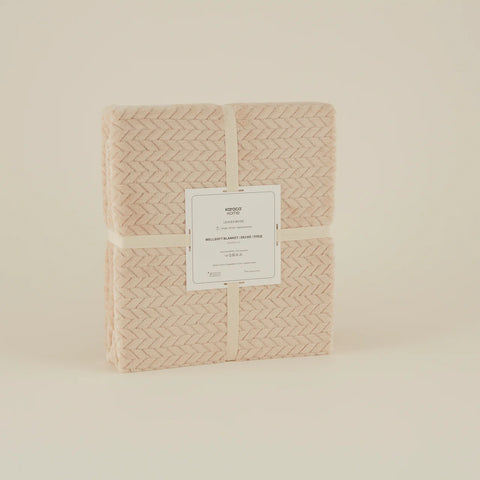 Karaca Leaves Ecru Éénpersoonsdeken 150x200 cm