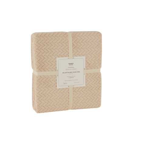 Karaca Leaves Ecru Éénpersoonsdeken 150x200 cm