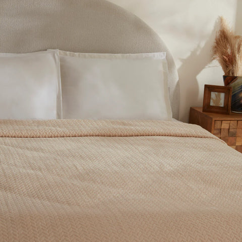 Karaca Leaves Ecru Tweepersoonsdeken 200x220