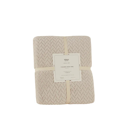 Karaca Leaves Grijze Welsoft TV-deken 130x150