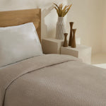 Karaca Leaves Grijze Eenpersoonsdeken 150x200