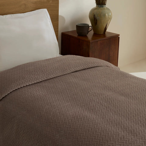 Karaca Leaves Steengrijze Éénpersoonsdeken 150x200 cm