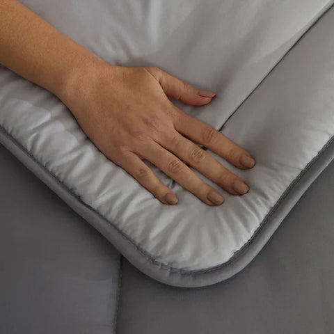 Karaca Home Double Face Dekbedovertrek, 155x220 cm, Antraciet-Grijs