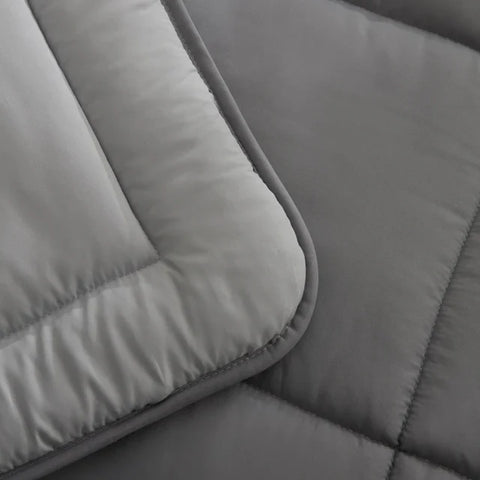 Karaca Home Double Face Dekbedovertrek, 155x220 cm, Antraciet-Grijs