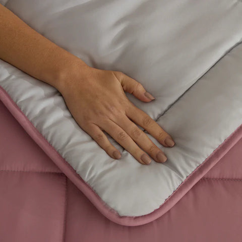 Karaca Double Face Dekbed Poeder - Lichtgrijs 135x200