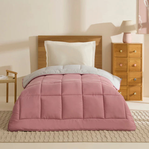 Karaca Double Face Dekbed Poeder - Lichtgrijs 135x200