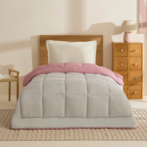 Karaca Double Face Dekbed Poeder - Lichtgrijs 135x200