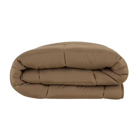 Karaca Home Double Face Dekbedovertrek, 200x200 cm, Beige-Mokka