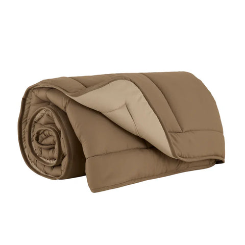 Karaca Home Double Face Dekbedovertrek, 200x200 cm, Beige-Mokka