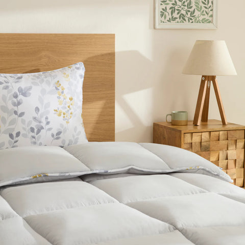 Karaca Leaf Grijs Eenpersoons Dekbedovertrekset 135x200+50x70