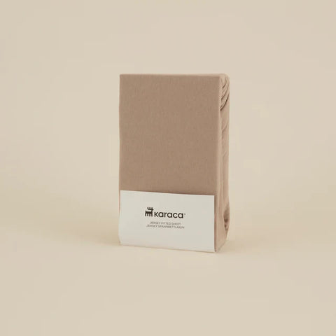 Karaca Home Jersey Hoeslaken, 120x200+30 cm, Beige