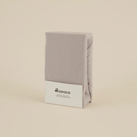 Karaca Home Jersey Fitted Sheet, 150x200+30 cm, Grijs