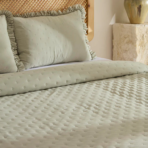 Fiona Sprei Set Saliegroen 230x240 cm + 2 (50x70 cm)