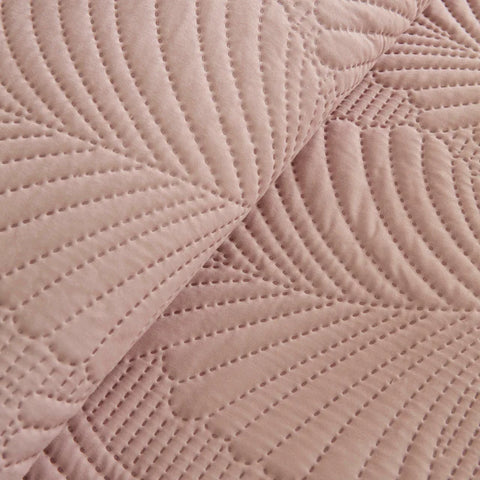 Leaf Sprei Set Poederroze 230x240 cm + 2 (50x70 cm)