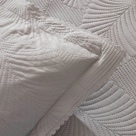 Leaf Bedspread Set Gray 230x240 cm + 2 (50x70 cm)