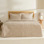 Leaf Beddensprei Set Beige 230x240 cm + 2 (50x70 cm)