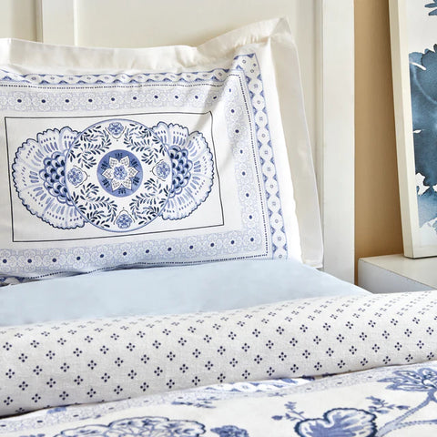 Karaca Amar Blau 100% Cotton Double Duvet Cover Set
 