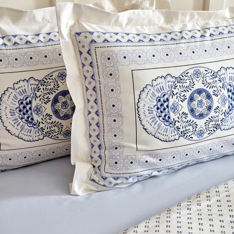 Karaca Amar Blau 100% Cotton Double Duvet Cover Set
 