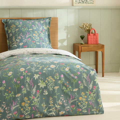 Karaca Evergreen 100% Cotton Duvet Cover Set, Single, Green