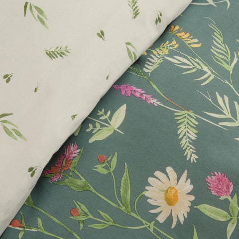 Karaca Evergreen 100% Cotton Duvet Cover Set, Single, Green