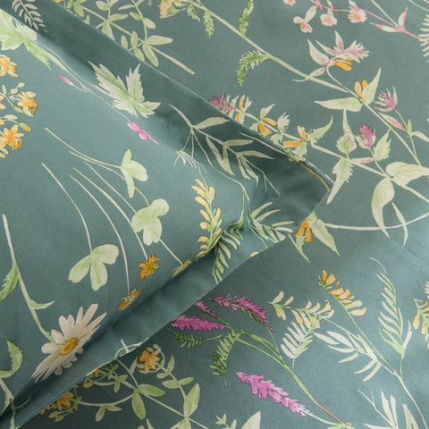 Karaca Evergreen 100% Cotton Duvet Cover Set, Single, Green