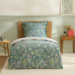 Karaca Evergreen 100% Cotton Duvet Cover Set, Single, Green