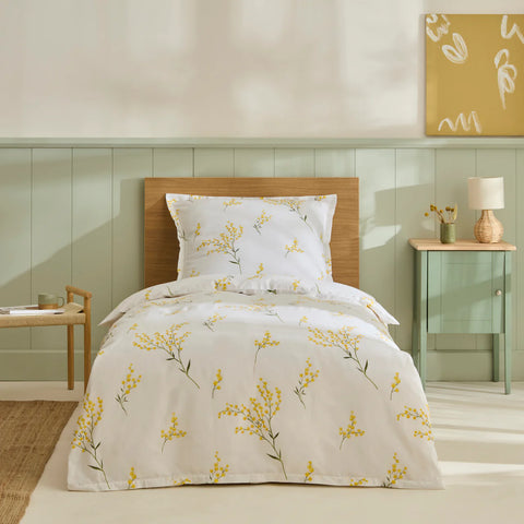 Karaca Loretta Renforcé Duvet Cover Set, Single, Yellow