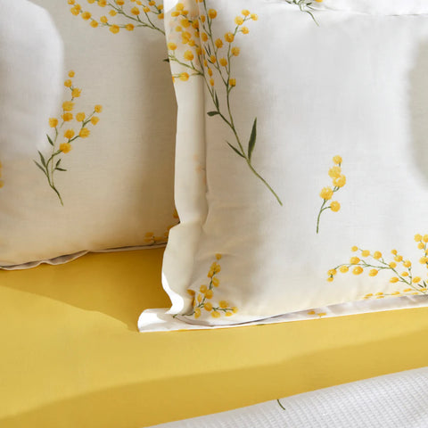 Karaca Loretta 100% Katoen Tweepersoons Bedlinnen Set, Geel