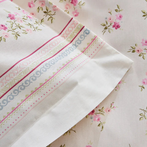 Karaca Glen Eenpersoons Dekbedovertrek Set, 100% Katoen, Roze