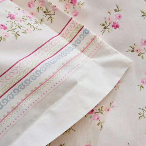 Karaca Glen, 100% Katoenen Dekbedovertrek Set, Tweepersoons, Roze