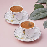 Karaca Little Prince 4-Piece Mocha–Espresso Cup Set For 2 Persons