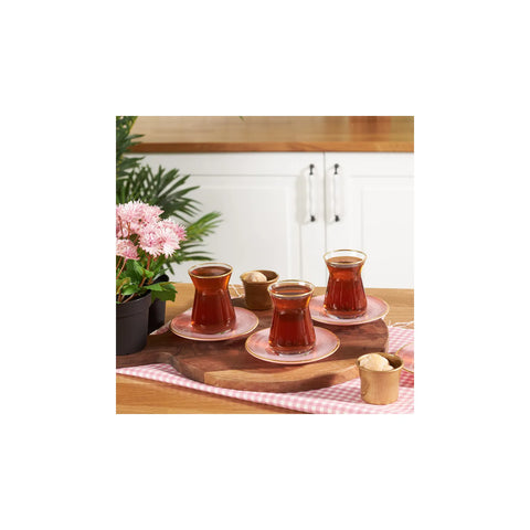 Karaca Retro - 12-delige theekopjesset voor 6 personen