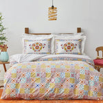 Karaca Home Lumina 100% Katoenen Tweepersoons Dekbedovertrek Set Geel