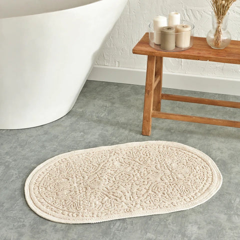 Karaca Home Vista Oval Deurmat 90x60 cm Ecru