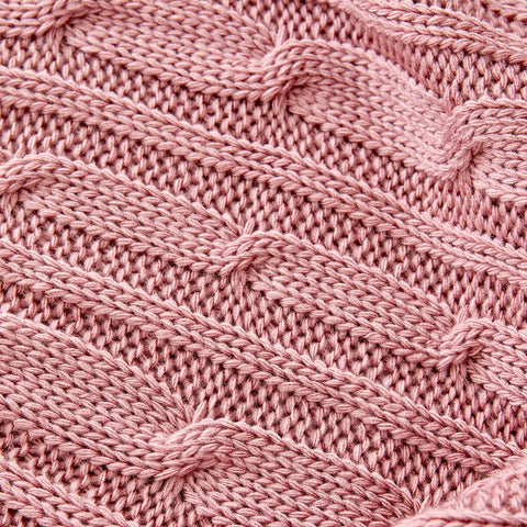 Karaca Home, dubbelzijdige kabelplaid, Oeko-Tex gecertificeerd, donkerroze