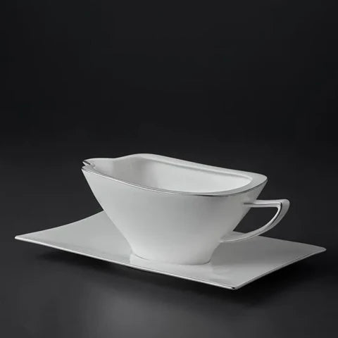 Jumbo Wind Platinum 64-Piece Dinner Set For 12 Persons – Square