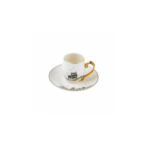 Karaca Galata 12-delige mokkakopjes-/espressokopjesset voor 6 personen