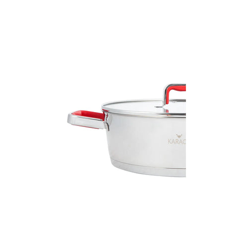 Karaca Merlot - 8-delige set stalen pannen