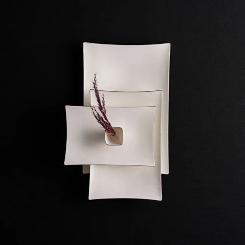 Jumbo Wind Platinum 64-Piece Dinner Set For 12 Persons – Square