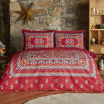 Karaca Home Mihver Pano %100 Katoen Tweepersoons Dekbedovertrek Rood