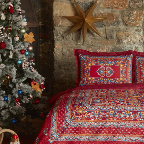 Karaca Home Mihver Pano %100 Katoen Tweepersoons Dekbedovertrek Rood